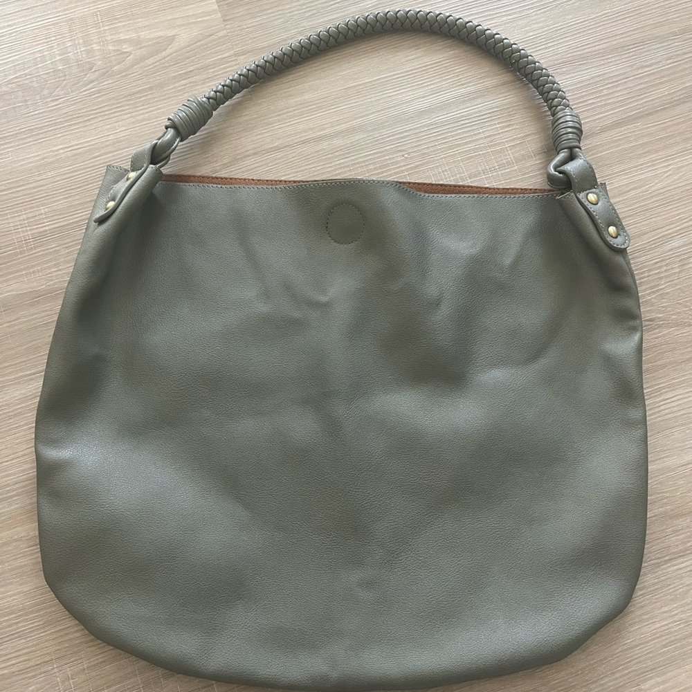 Anthropologie Green Slouchy large tote